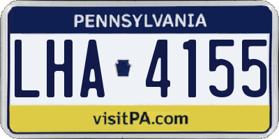 PA license plate LHA4155
