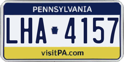 PA license plate LHA4157