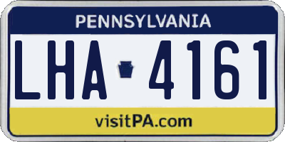 PA license plate LHA4161