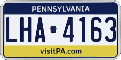 PA license plate LHA4163