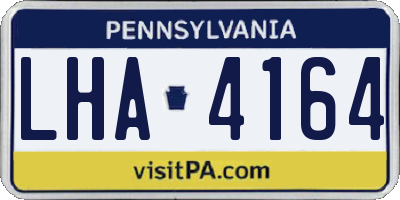 PA license plate LHA4164