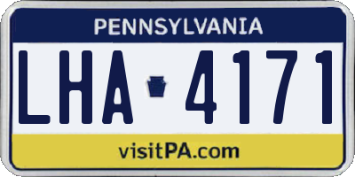 PA license plate LHA4171