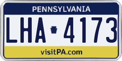PA license plate LHA4173