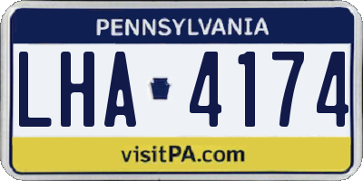 PA license plate LHA4174