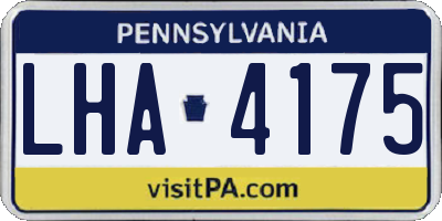 PA license plate LHA4175