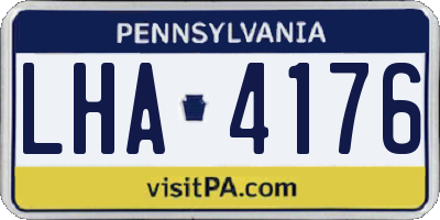 PA license plate LHA4176