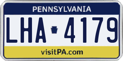 PA license plate LHA4179