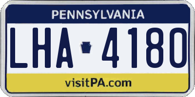 PA license plate LHA4180