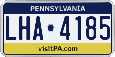 PA license plate LHA4185