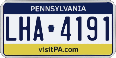 PA license plate LHA4191