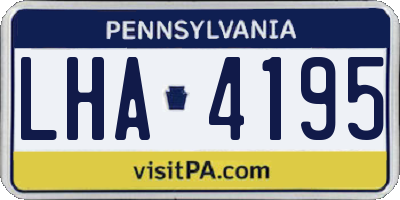 PA license plate LHA4195