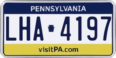 PA license plate LHA4197