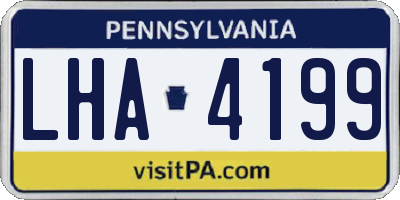 PA license plate LHA4199