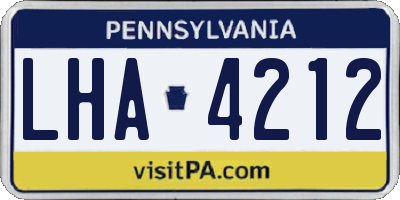PA license plate LHA4212