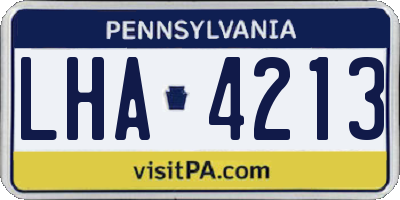 PA license plate LHA4213
