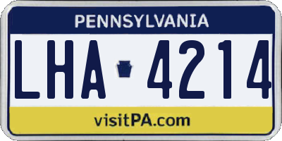 PA license plate LHA4214