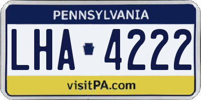 PA license plate LHA4222