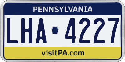 PA license plate LHA4227