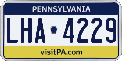 PA license plate LHA4229