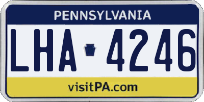 PA license plate LHA4246