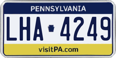PA license plate LHA4249