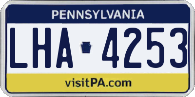PA license plate LHA4253