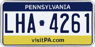 PA license plate LHA4261