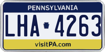 PA license plate LHA4263