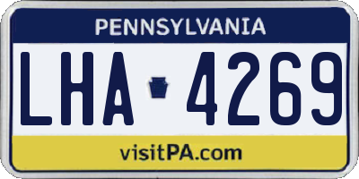 PA license plate LHA4269
