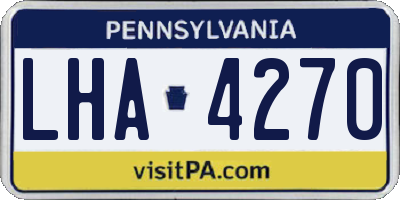 PA license plate LHA4270
