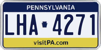 PA license plate LHA4271