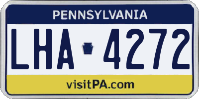 PA license plate LHA4272