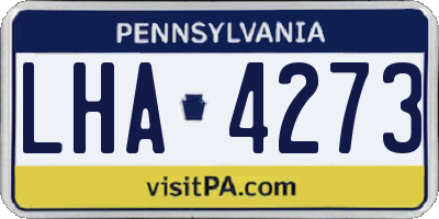 PA license plate LHA4273