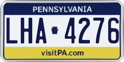 PA license plate LHA4276