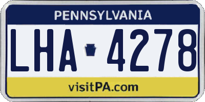 PA license plate LHA4278