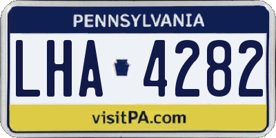 PA license plate LHA4282