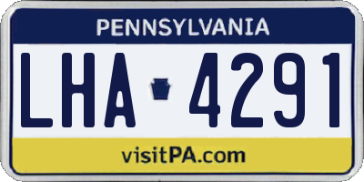 PA license plate LHA4291