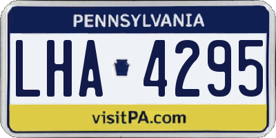 PA license plate LHA4295