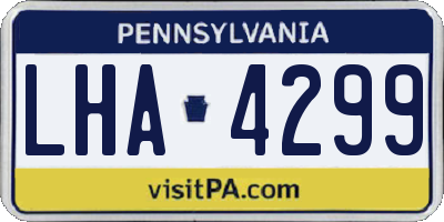 PA license plate LHA4299