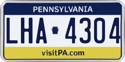 PA license plate LHA4304