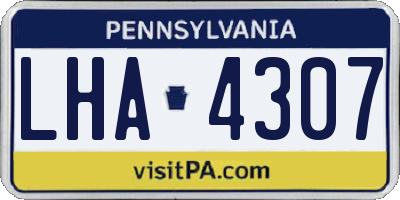 PA license plate LHA4307
