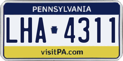 PA license plate LHA4311