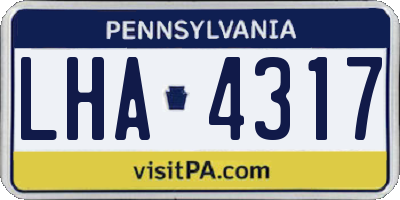 PA license plate LHA4317