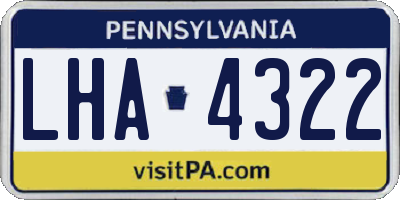 PA license plate LHA4322