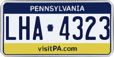 PA license plate LHA4323