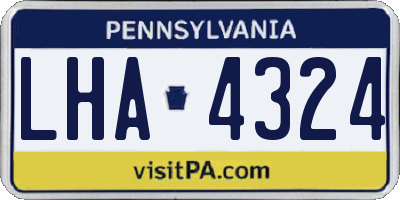 PA license plate LHA4324