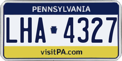 PA license plate LHA4327