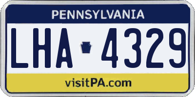 PA license plate LHA4329