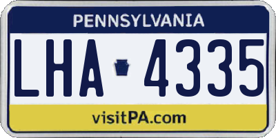PA license plate LHA4335