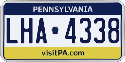 PA license plate LHA4338